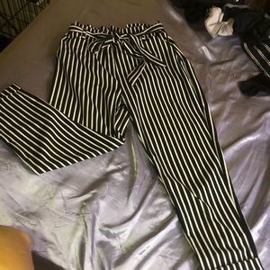 Striped high waisted pants